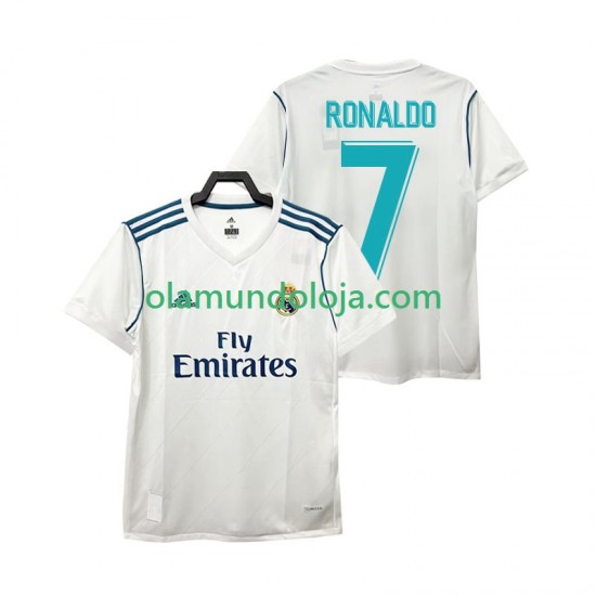 Camisola Real Madrid Cristiano Ronaldo 7 2017 Retro Homem Equipamento Primeiro Manga Curta
